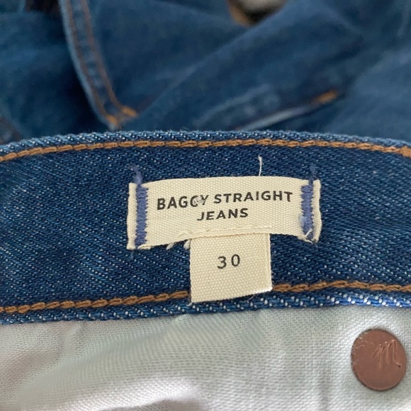 Madewell Baggy Straight Jeans in Dark Indigo blue - Picture 7 of 16